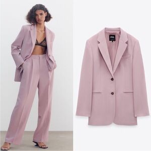 NWT Zara Straight Cut Blazer With Pockets Size Small